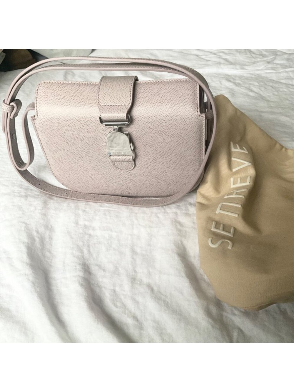 RARE NWT Senreve Pebbled CADENCE CROSSBODY silver hardware purple lavender
